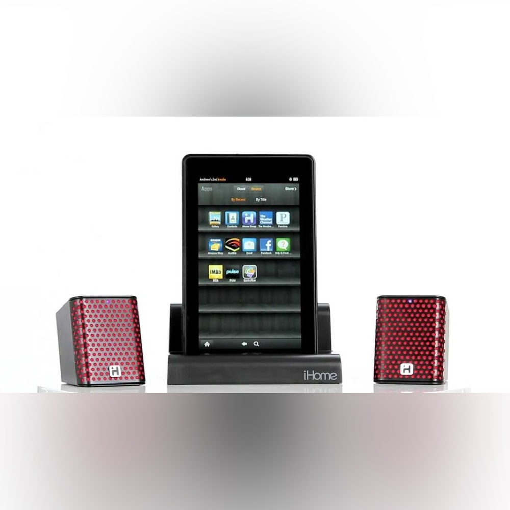 iHome IK8 Rechargeable Portable Speakers with Travel Case for Kindle Fire